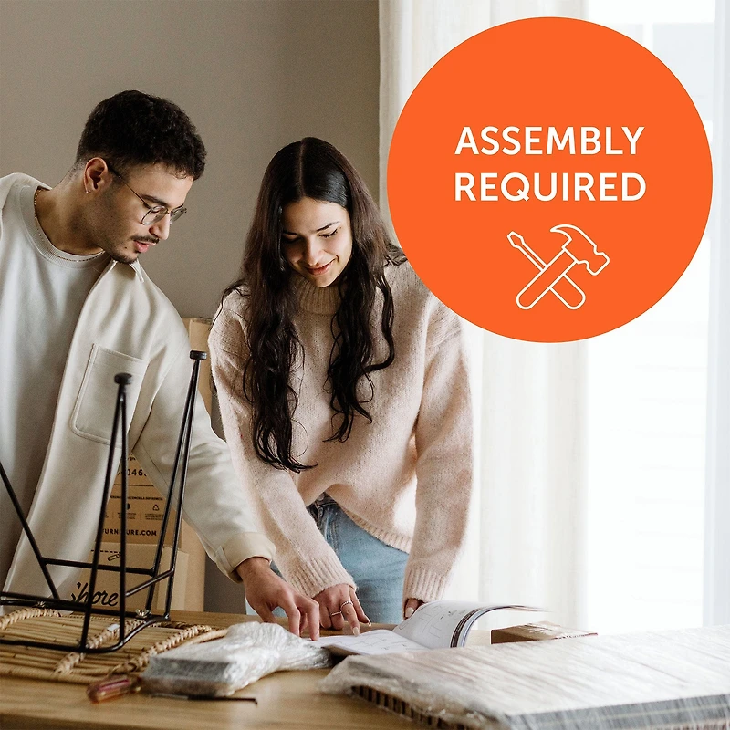 Ensemble Lit Simple et tête de Lit - Fynn Chêne gris