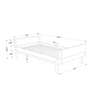 Lit Simple Bebble - Naturel et Gris