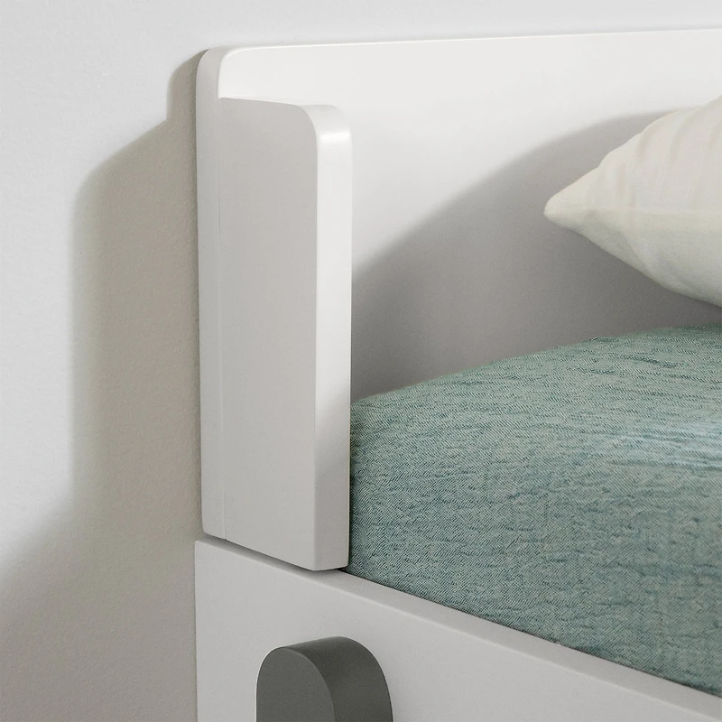 Lit Simple Bebble - Gris clair et Blanc