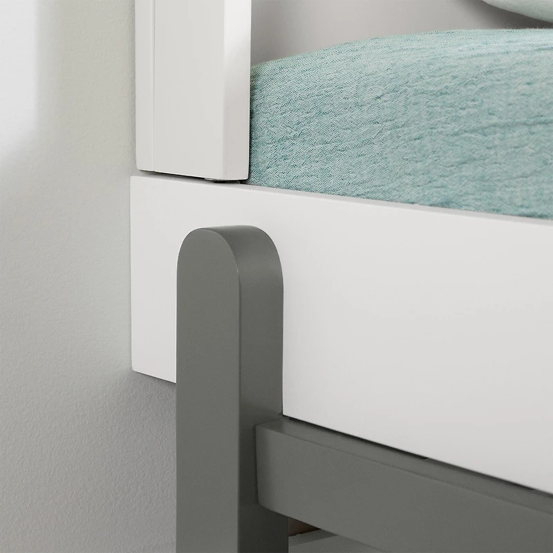 Lit Simple Bebble - Gris clair et Blanc