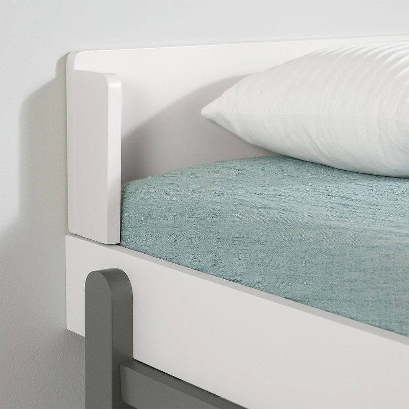 Twin Bed - Bebble Soft Gray and White