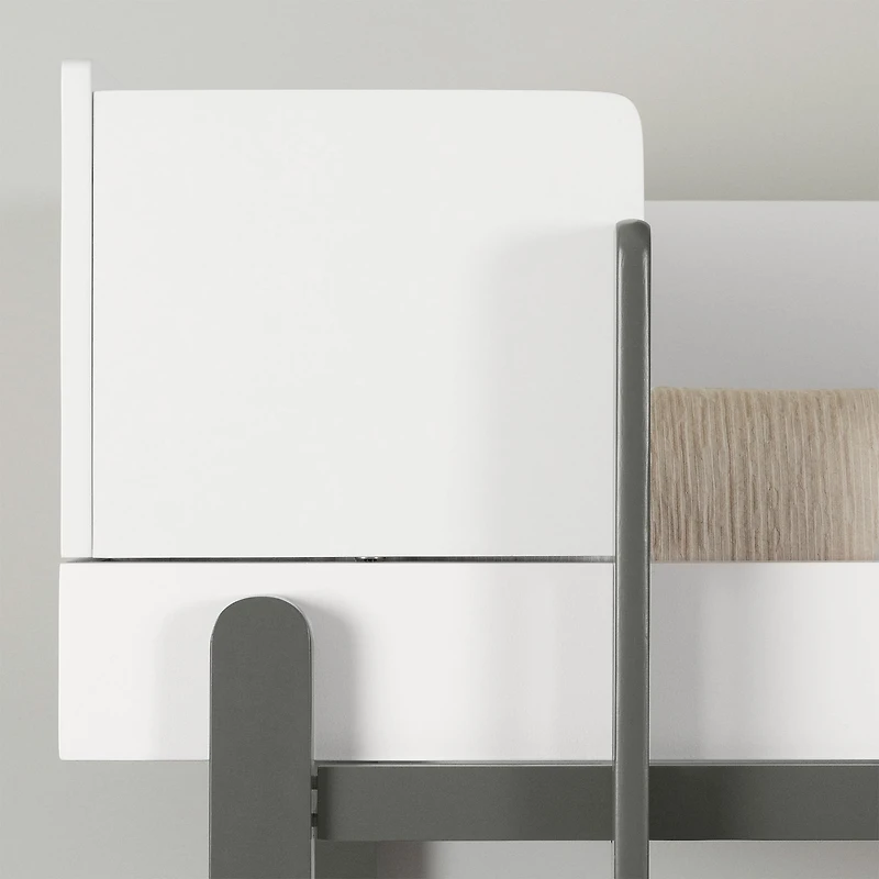 Lit Superposé Bebble - Gris clair et Blanc