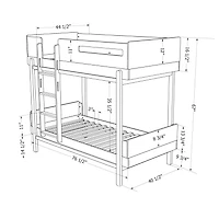 Bunk Bed - Bebble Soft Gray and White