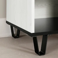Table de chevet 1 tiroir - Arlen Pin blanc et Noir mat