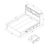 Ensemble Lit Double et tête de Lit - Ulysses Myrtille
