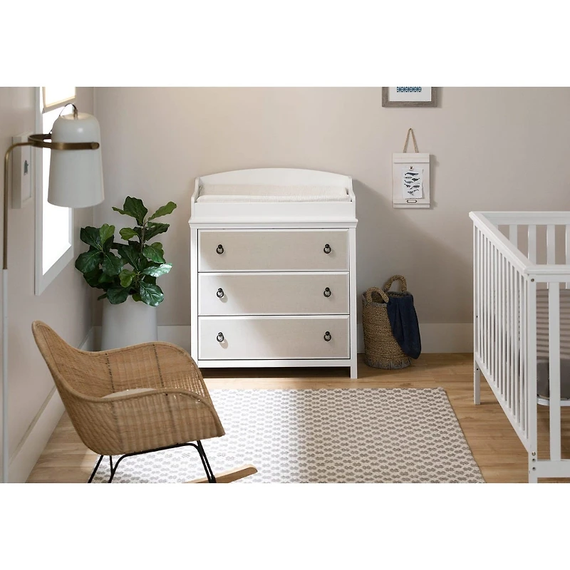 Meuble à langer 3 tiroirs - Cotton Candy Blanc et Beige