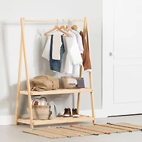Clothes Rack with Storage Shelves - Sweedi Natural