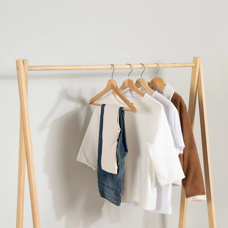Clothes Rack with Storage Shelves - Sweedi Natural