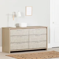 6-Drawers Dresser - - Munich Soft Elm and White