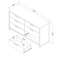 6-Drawers Dresser - - Munich Soft Elm and White