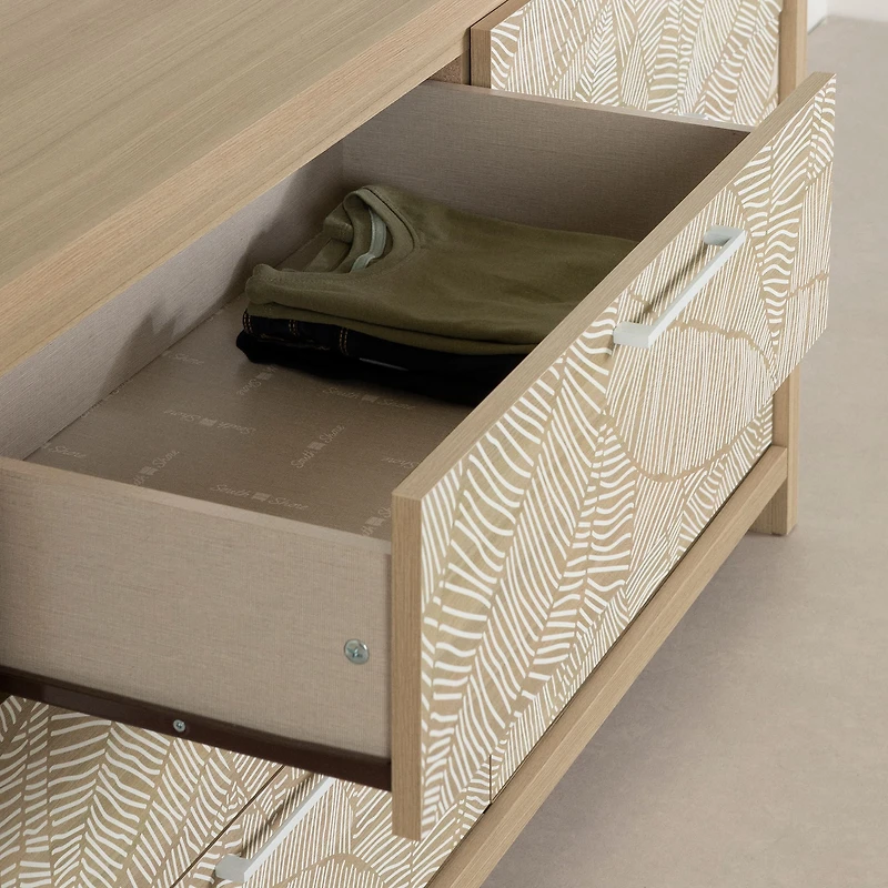6-Drawers Dresser - - Munich Soft Elm and White