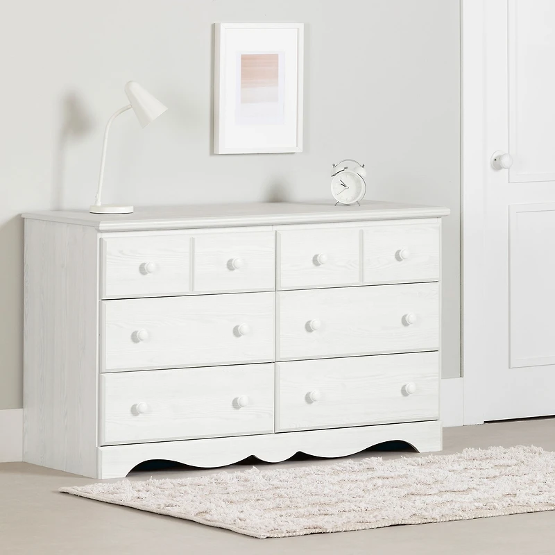 Commode 6 tiroirs - Summer Breeze Pin blanc