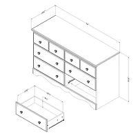 Commode 6 tiroirs - Summer Breeze Pin blanc