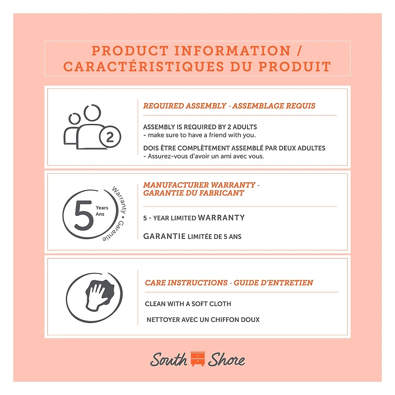 Commode 5 tiroirs - Summer Breeze Pin blanc