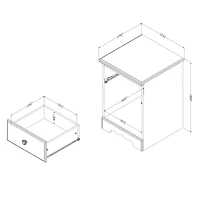 1-Drawer Nightstand - Summer Breeze White Pine