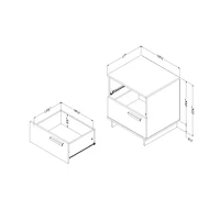 Nightstand with 2 Drawers - Cavalleri Pure White