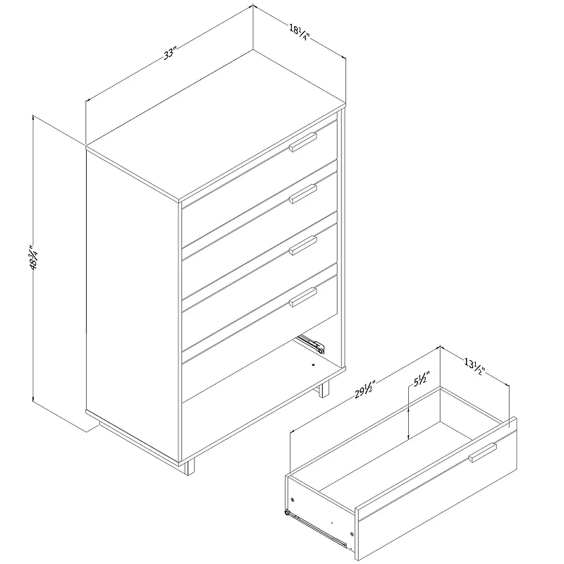 5-Drawer Chest - Noah Bleached Oak