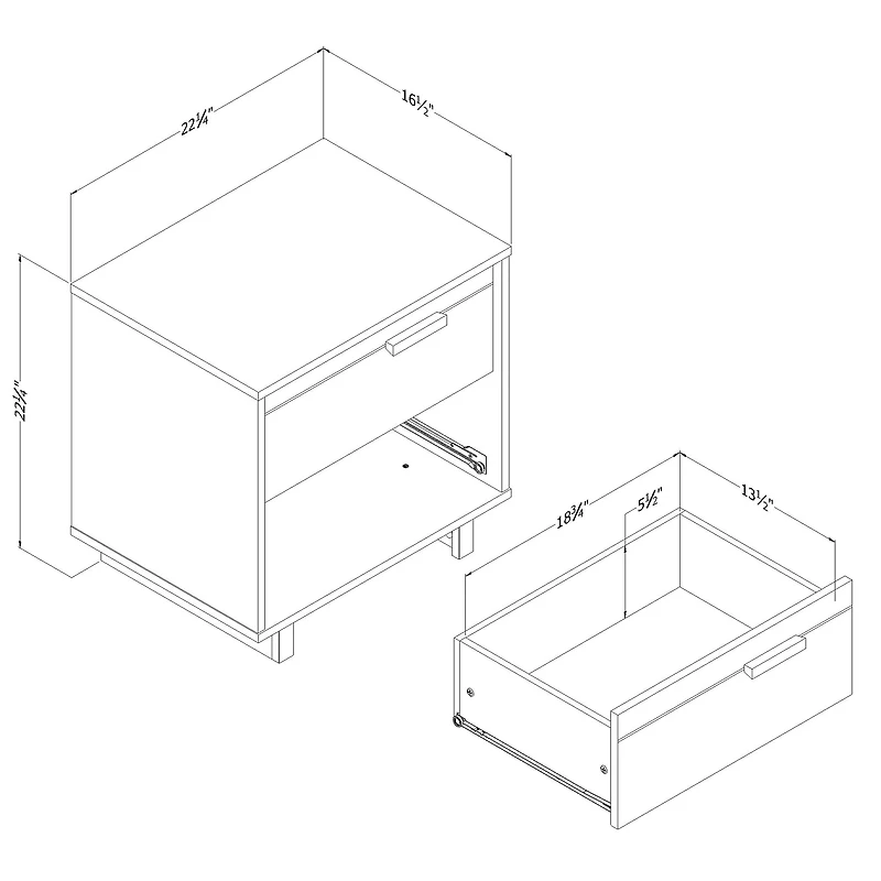 2-Drawer Nightstand - Noah Bleached Oak