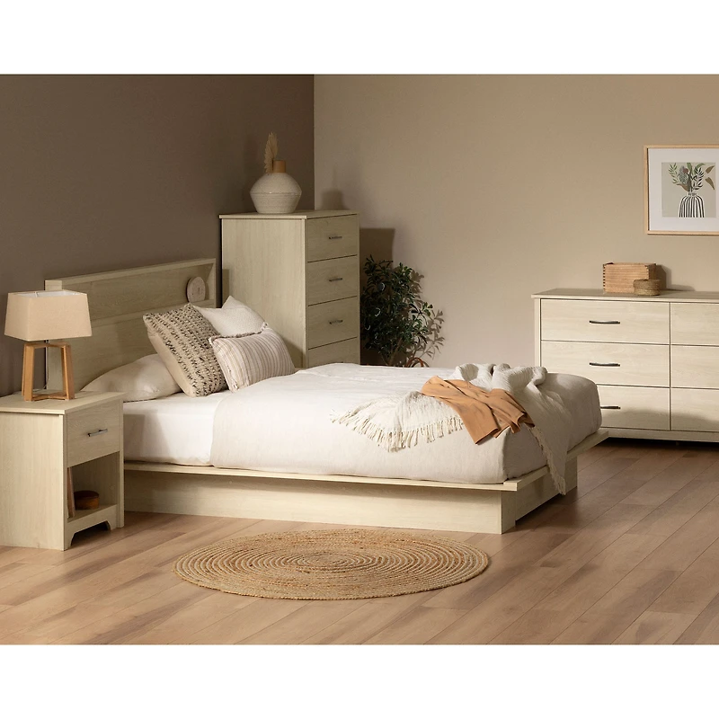 Table de Chevet 1 Tiroir - Fusion Chêne Blanchi