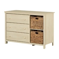 Commode 3 tiroirs avec paniers - Cotton Candy Chêne blanchi