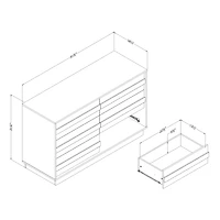 6-Drawer Dresser - August Bleached Oak