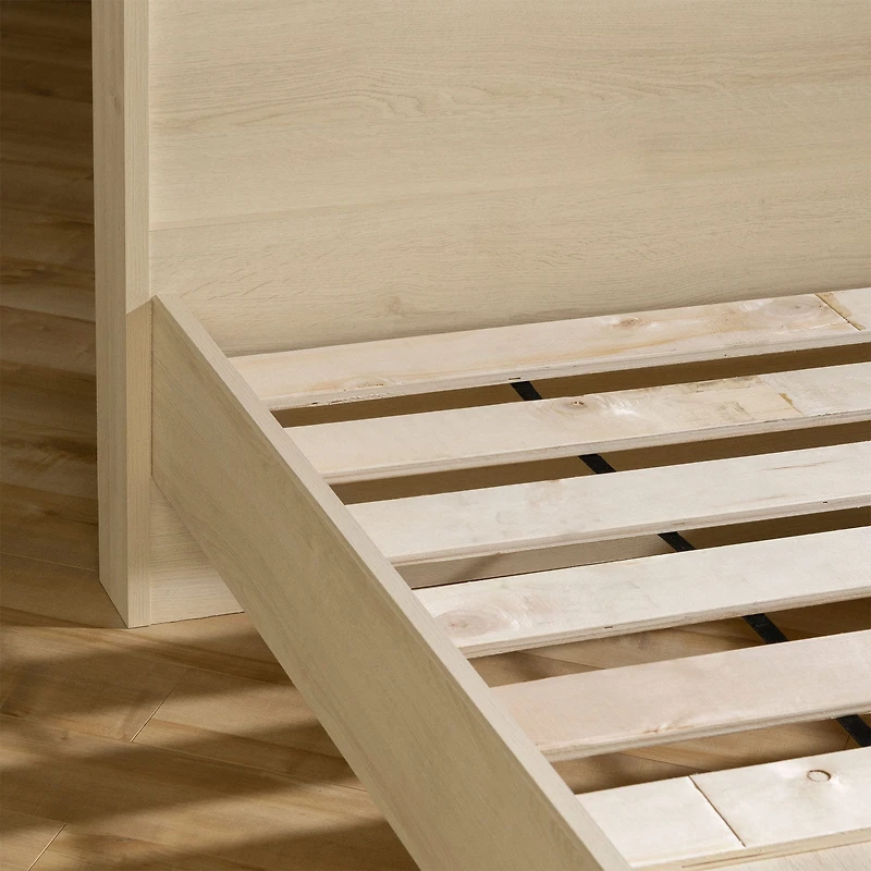 Complete Bed with Headboard - August Bleached Oak