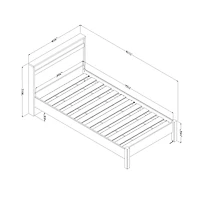 Lit Simple avec tête de lit - August Chêne blanchi ( Exclusivité Clément )