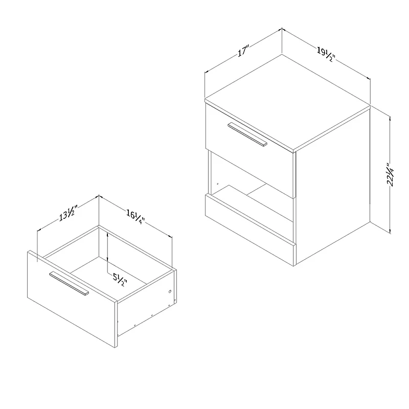 Table de Chevet - Step One Essential Chêne Blanchi