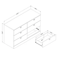 Spark 6 Drawer Chest  - White