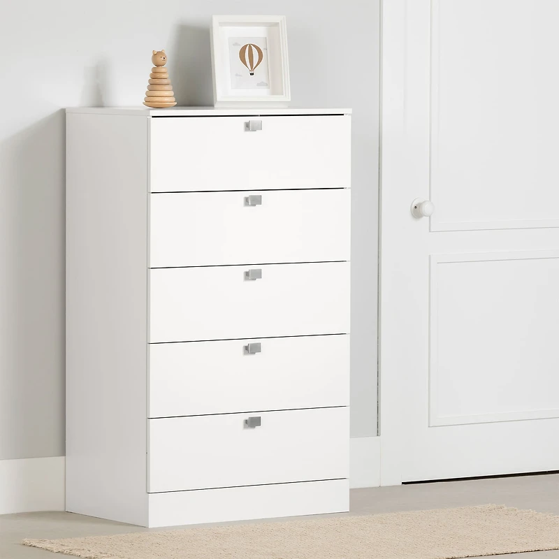 Bureau 5 Tiroirs Spark- Blanc