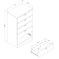 Bureau 5 Tiroirs Spark- Blanc
