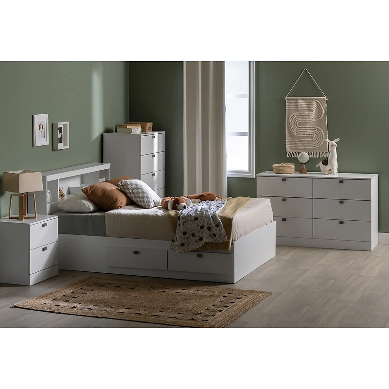 Bureau 5 Tiroirs Spark- Blanc