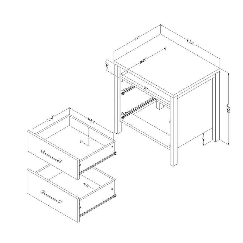 Table de Chevet - Gravity Manguier Naturel