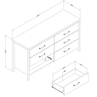 6 Drawer Dresser - Gravity Pure White