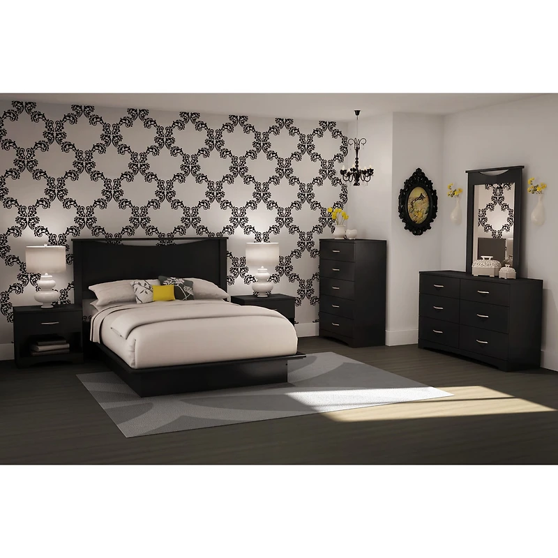 Step One Queen Platform Bed - Pure Black