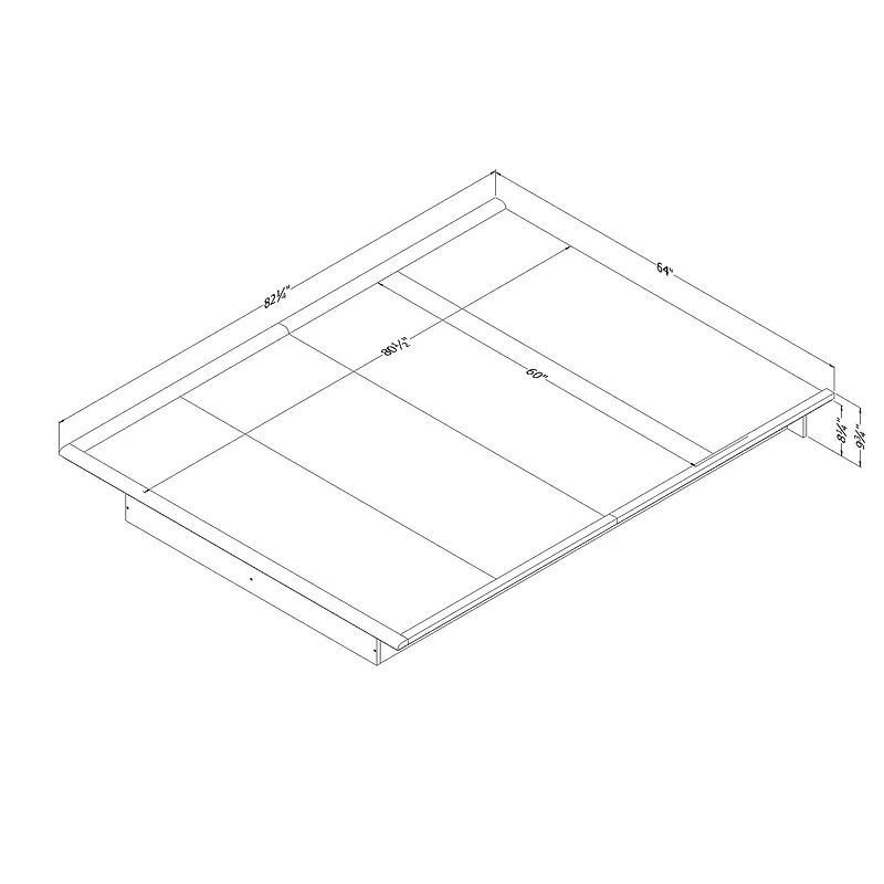 Lit Plateforme Grand Step One - Noir Solide