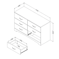 Commode Double 6 Tiroirs Step One - Noir Solide