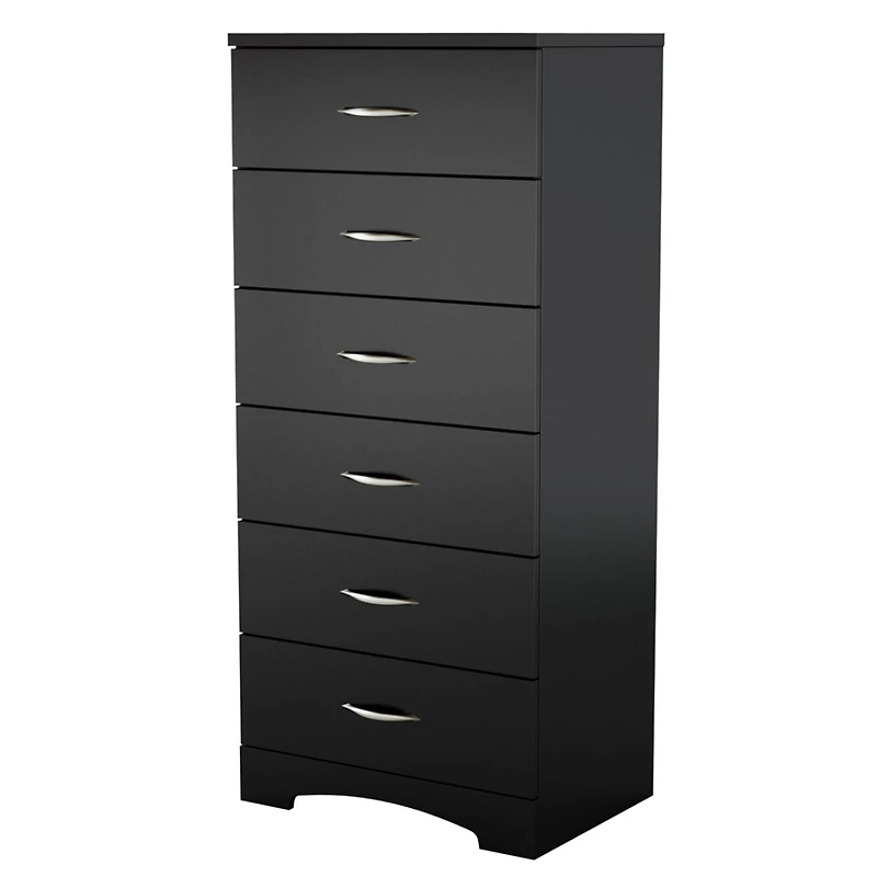 Commode 6 Tiroirs Step One - Noir Solide