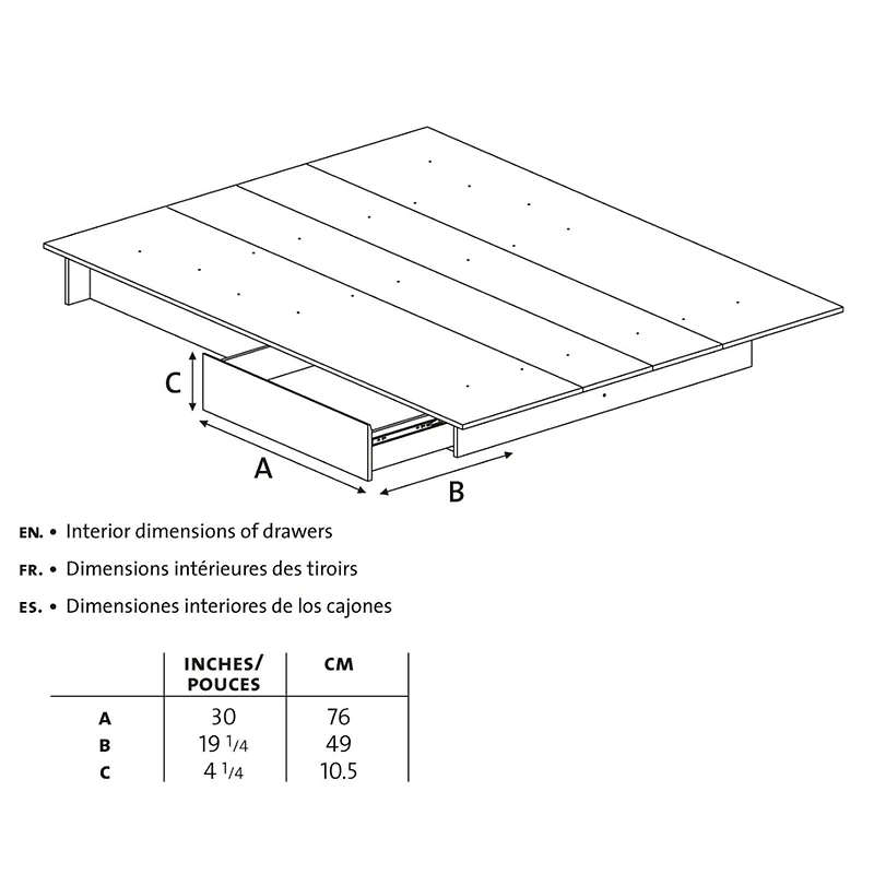 Lit Simple Plateforme Step One - Noir Solide