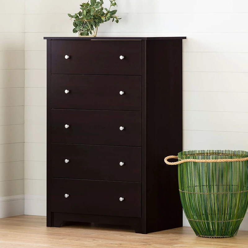 Vito 5-Drawer Chest - Chocolate