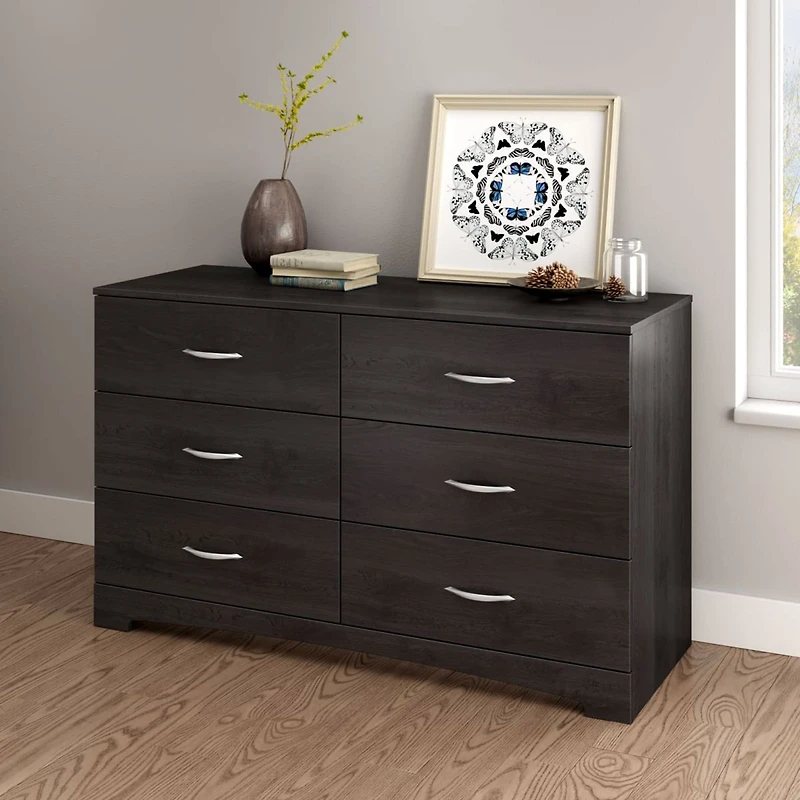 Step One 6-Drawer Double Dresser - Gray Oak