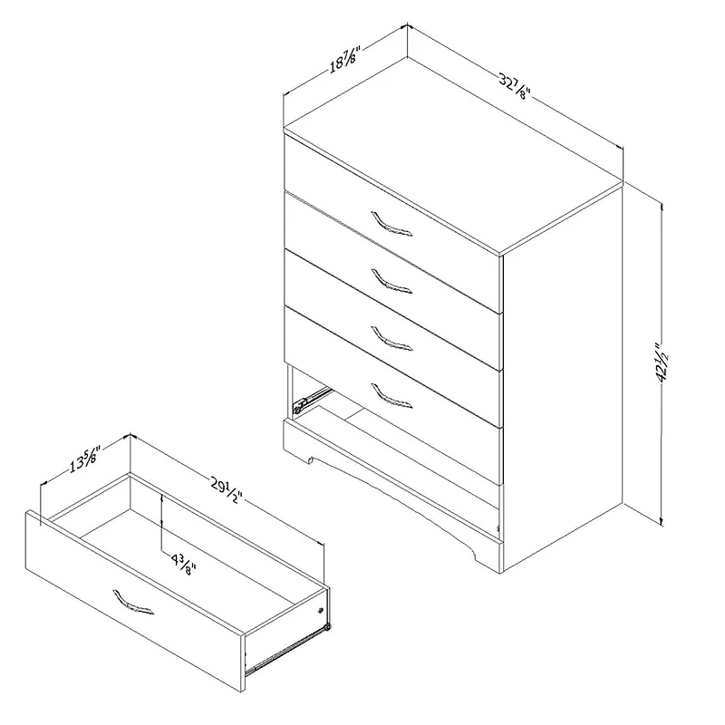 Step One 5-Drawer Chest - Gray Oak