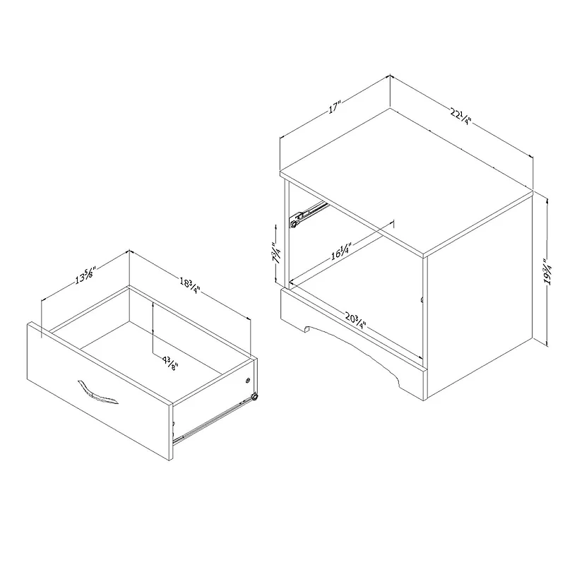 Step One 1-Drawer Nightstand - Gray Oak