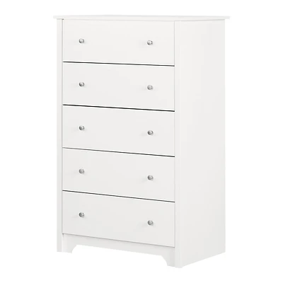 Commode 5 Tiroirs Vito - Blanc Solide