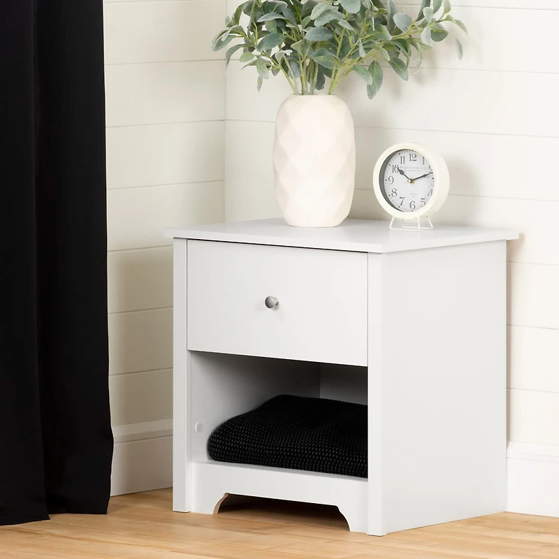 Vito 1-Drawer Nightstand - Pure White