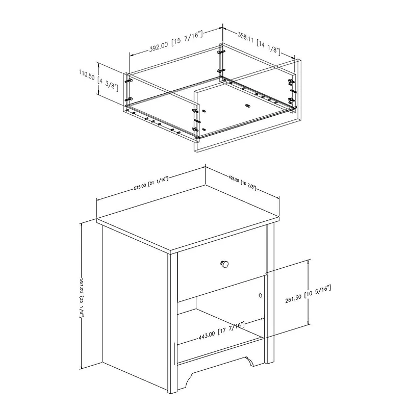 Vito 1-Drawer Nightstand - Pure White