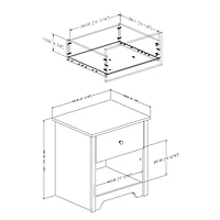 Vito 1-Drawer Nightstand - Pure White