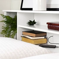 Vito Double Bookcase Headboard - Pure White