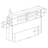 Vito Double Bookcase Headboard - Pure White