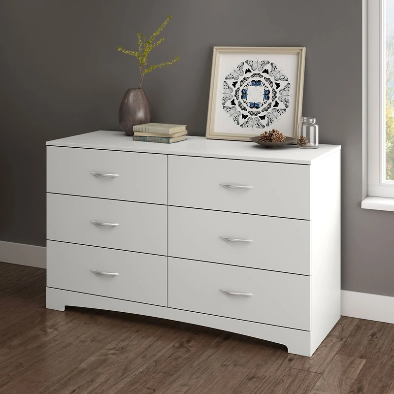 Step One 6-Drawer Double Dresser - Pure White